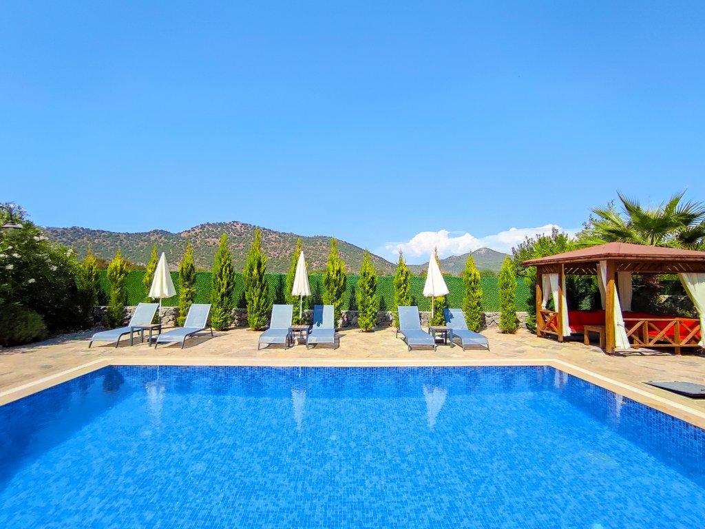 Fethiye Kayaköy'de Doğanın İçerisinde, Özel Havuzlu, Kiralık Taş Villa-17836