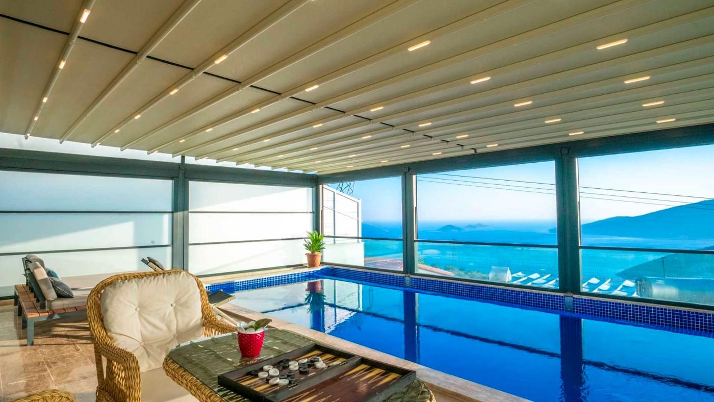 Kaş Bezirgan'da Deniz Manzaralı, Özel Havuzlu, Jakuzili Villa-23763