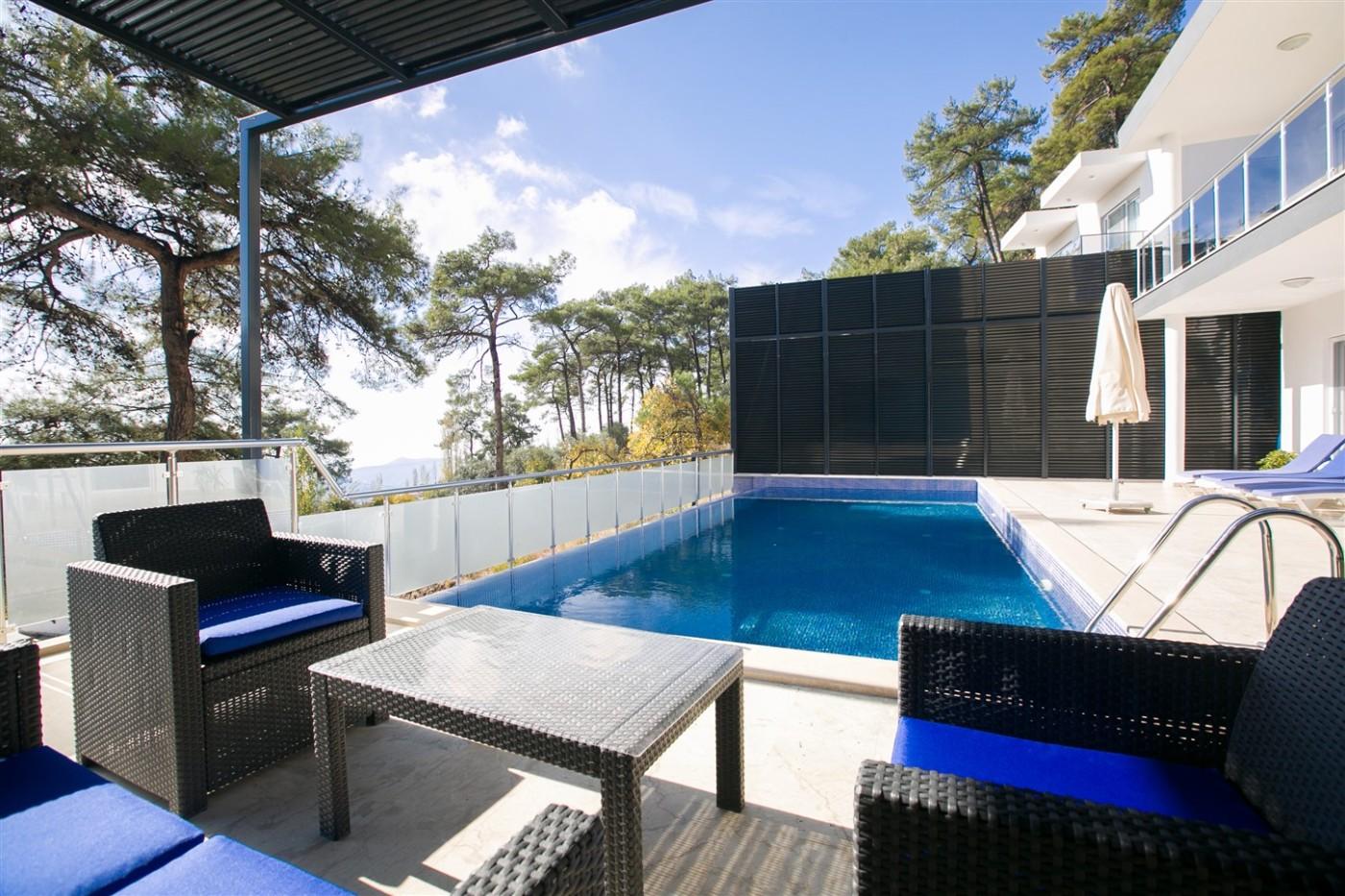 Kaş İslamlar'da Deniz Manzaralı, Özel Havuzlu, Jakuzili Villa-12982