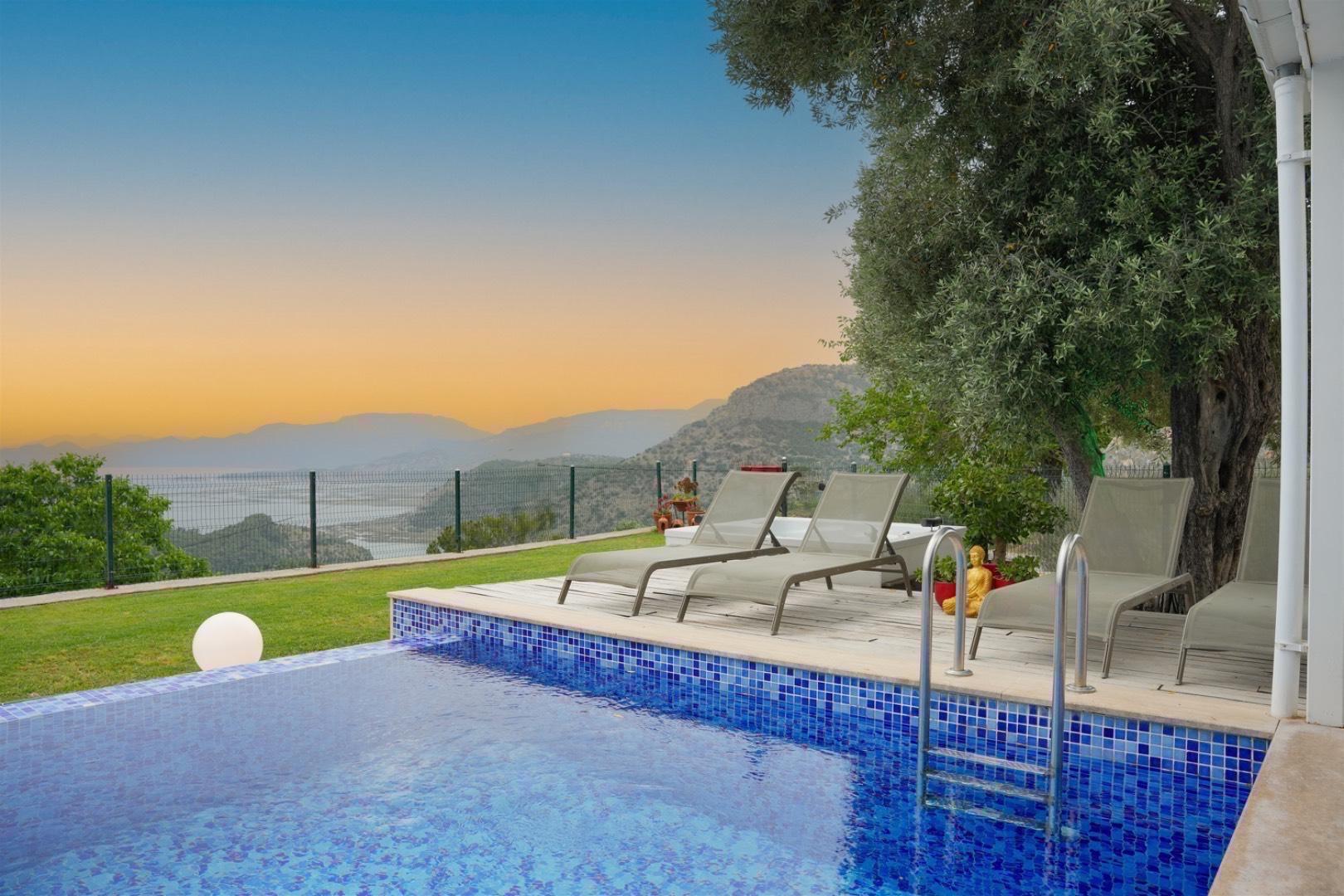 Ortaca Gökbel'de İztuzu Plajı Manzaralı, Özel Havuzlu, Kiralık Villa-19762