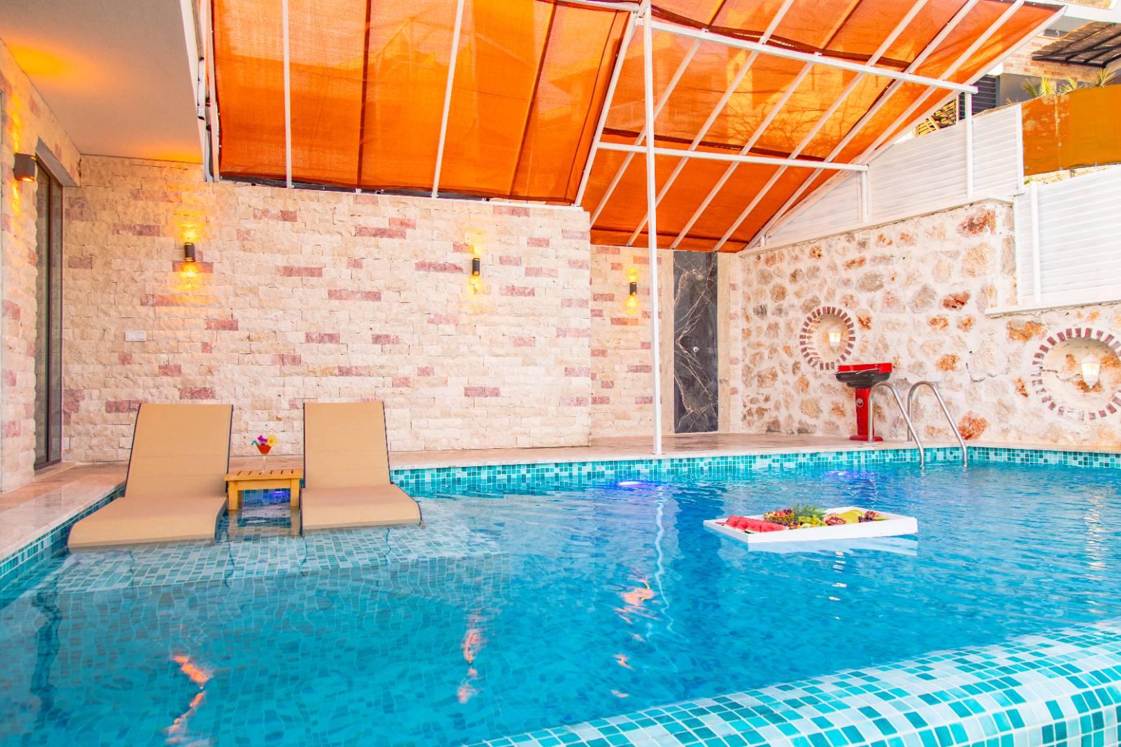 Kaş İslamlar'da Deniz Manzaralı, Özel Havuzlu, Jakuzili Villa-28094