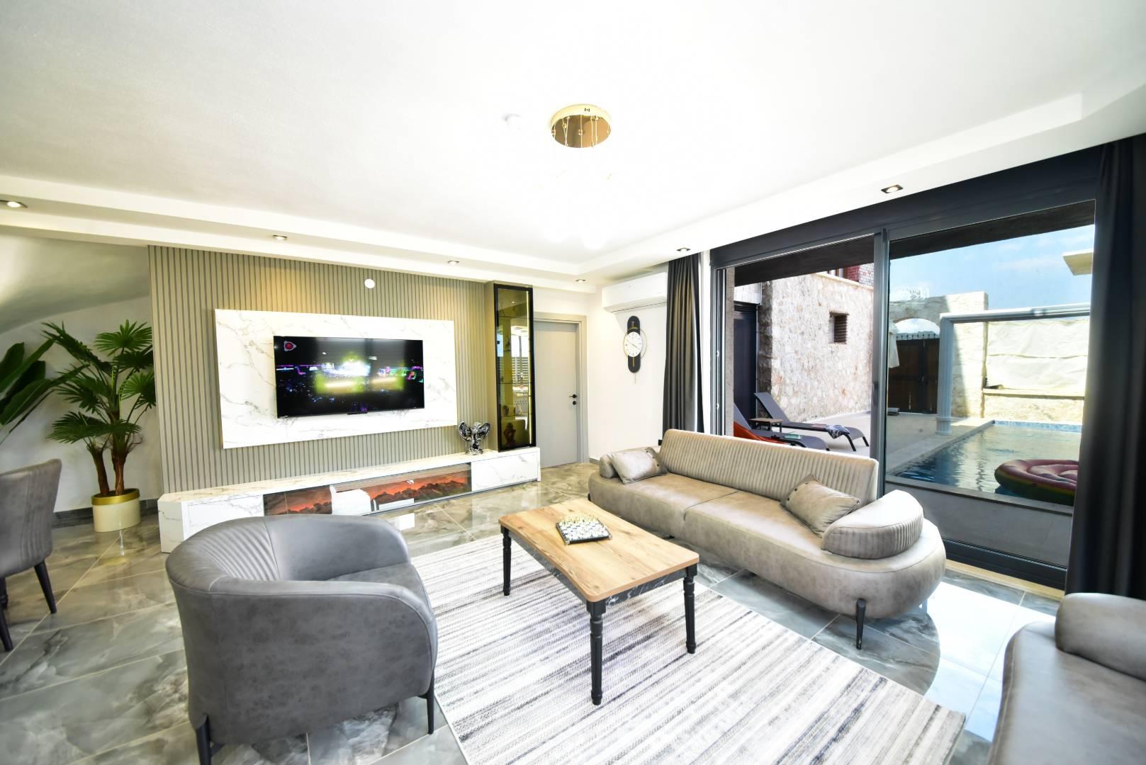 Demre Karabucak'ta Sakin Konumda, Özel Havuzlu, Saunalı Villa-43821