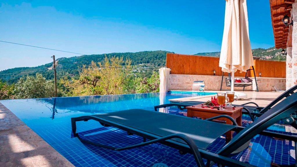 Kaş İslamlar'da Gözlerden Uzak, Özel Havuzlu, Jakuzili, Taş Villa-20912
