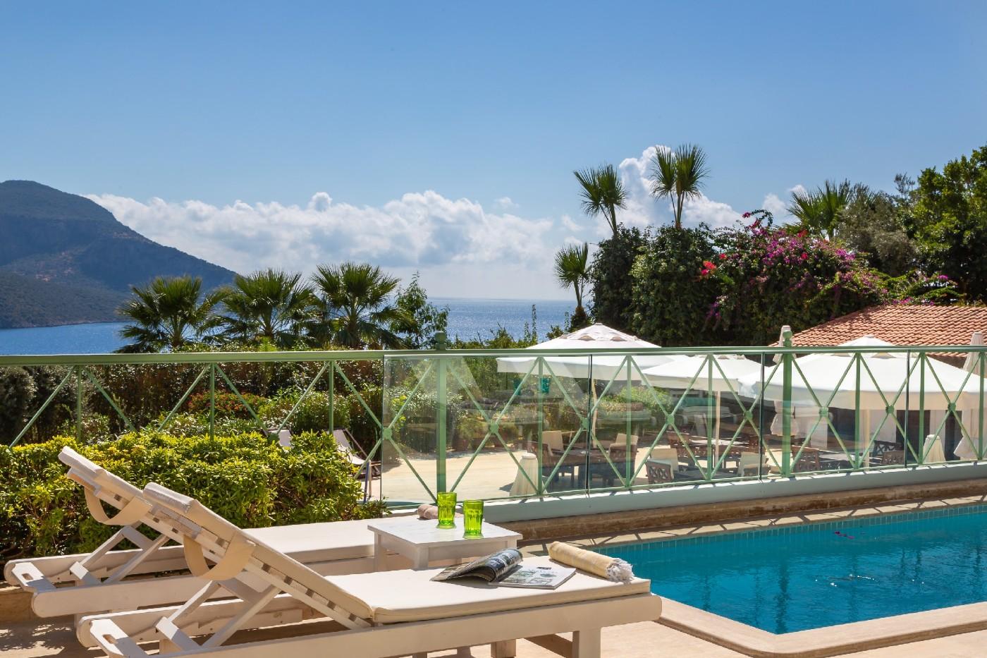 Kaş İslamlar'da Enfes Deniz Manzaralı, Özel Havuzlu, Kiralık Villa-21549