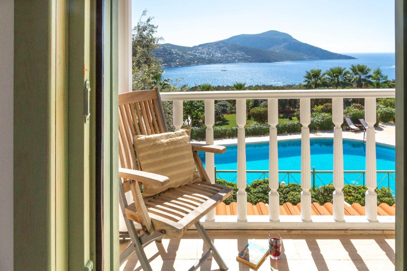 Kaş İslamlar'da Enfes Deniz Manzaralı, Özel Havuzlu, Kiralık Villa-21549