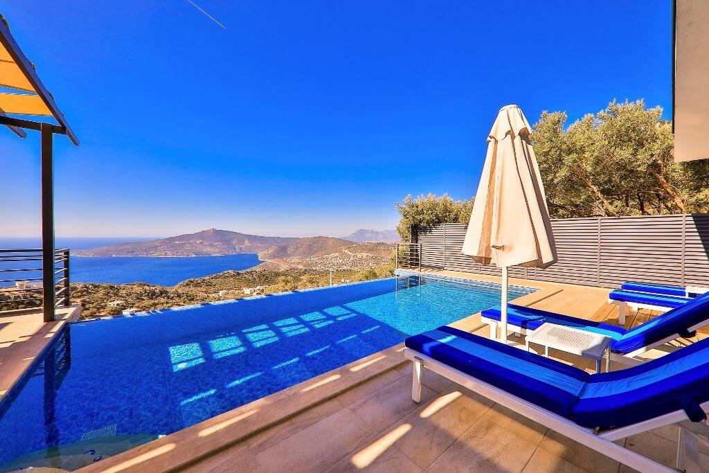 Kaş Bezirgan'da Muhteşem Deniz Manzaralı, Özel Havuzlu, Modern Villa