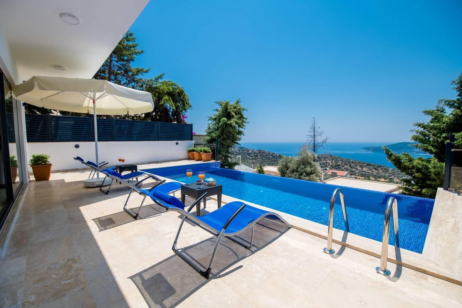Kalkan Kördere'de Harika Deniz Manzaralı, Özel Havuzlu, Modern Villa-31257