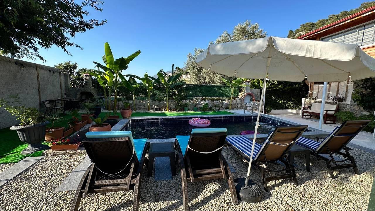 Fethiye Faralya'da Yeşillikler İçerisinde, Özel Havuzlu, Ahşap Villa-42958