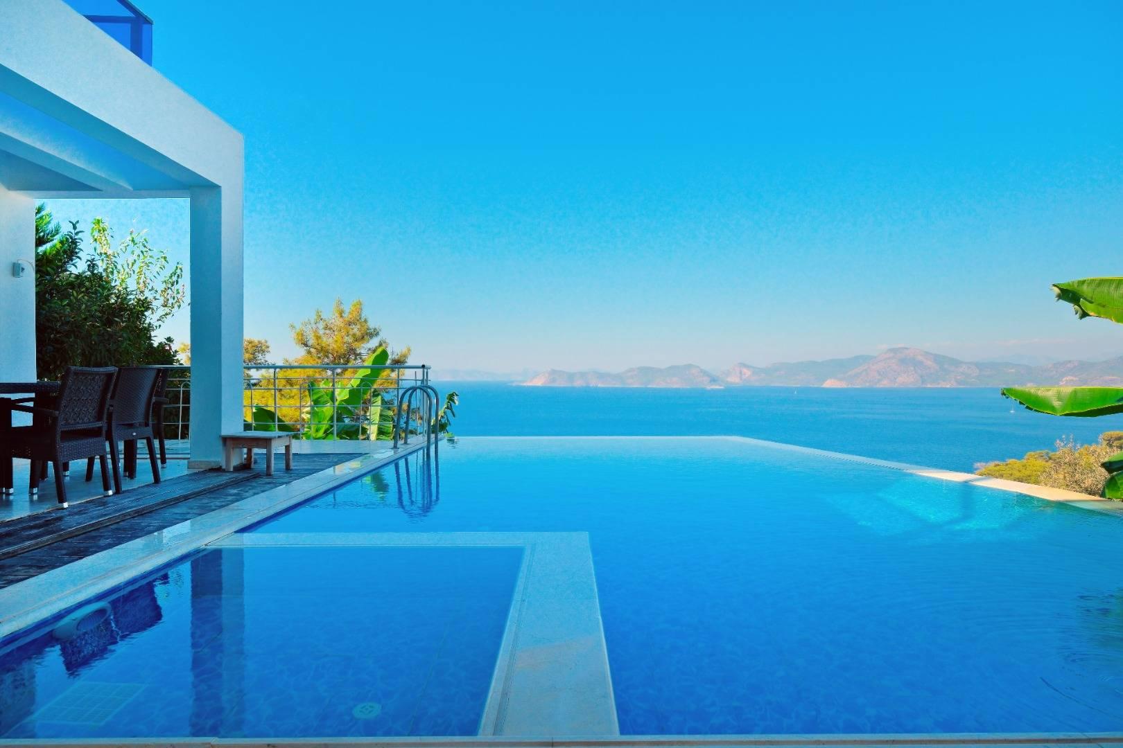 Fethiye Faralya'da Enfes Deniz Manzaralı, Özel Havuzlu, Şık Villa-41357