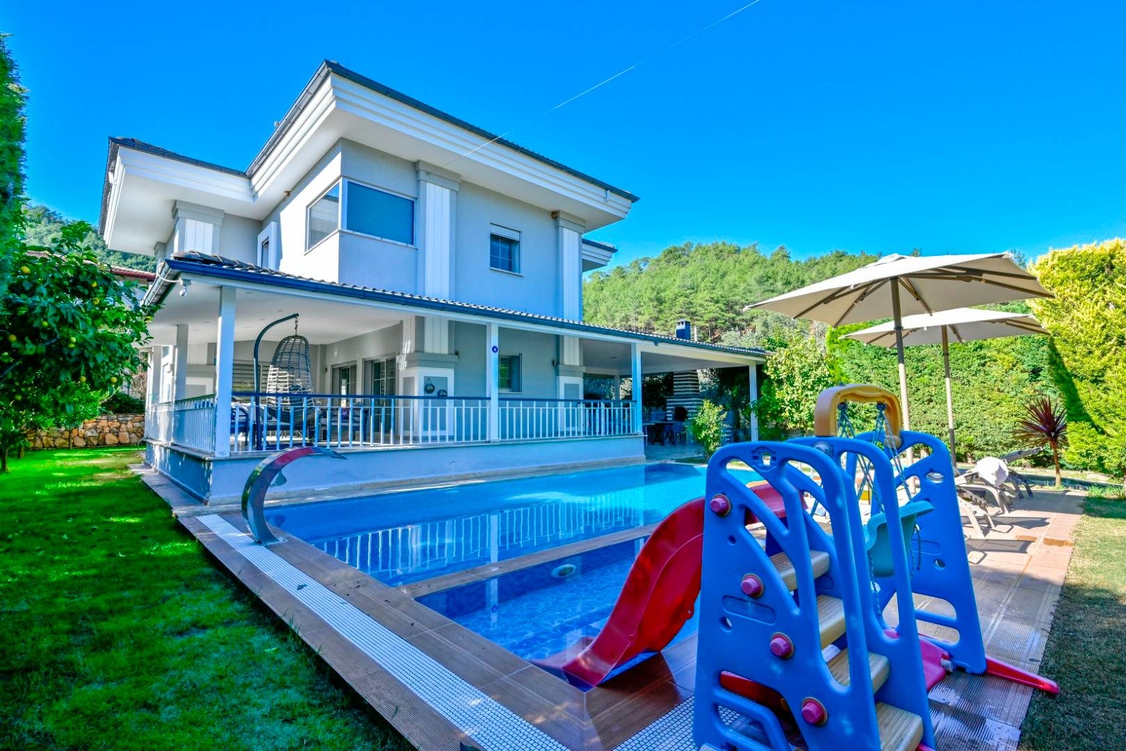 Fethiye İnlice'de Denize Yakın, Özel Havuzlu, Çocuk Oyun Alanlı Villa