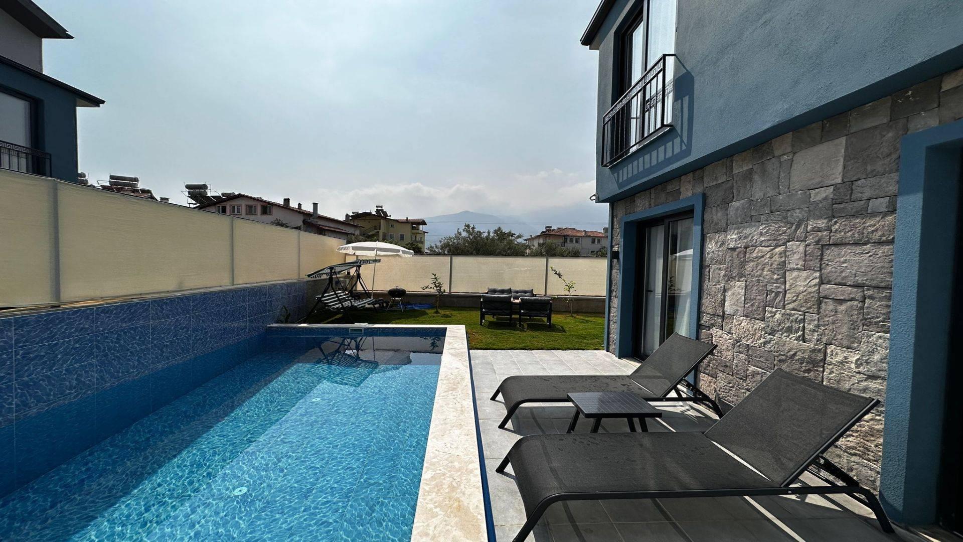 Fethiye Karaçulha'da Modern Tasarımlı, Özel Havuzlu, Kiralık Villa-40874