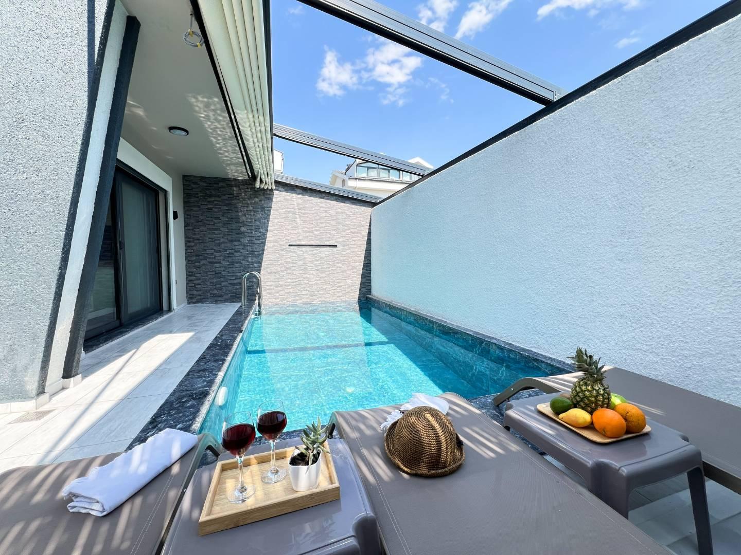 Fethiye Karagedik'te Bohem Tasarımlı, Özel Havuzlu, Olanaklı Villa-43502