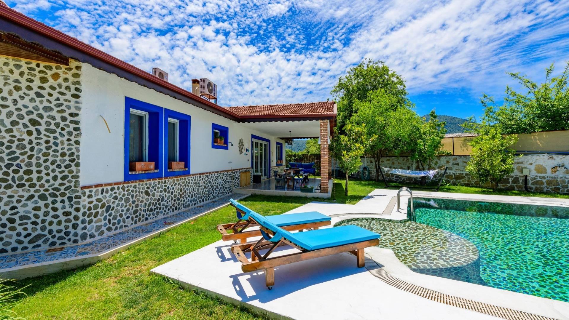 Fethiye Kayaköy'de Geniş Bahçeli, 3+1 Özel Havuzlu,  Villa -34813