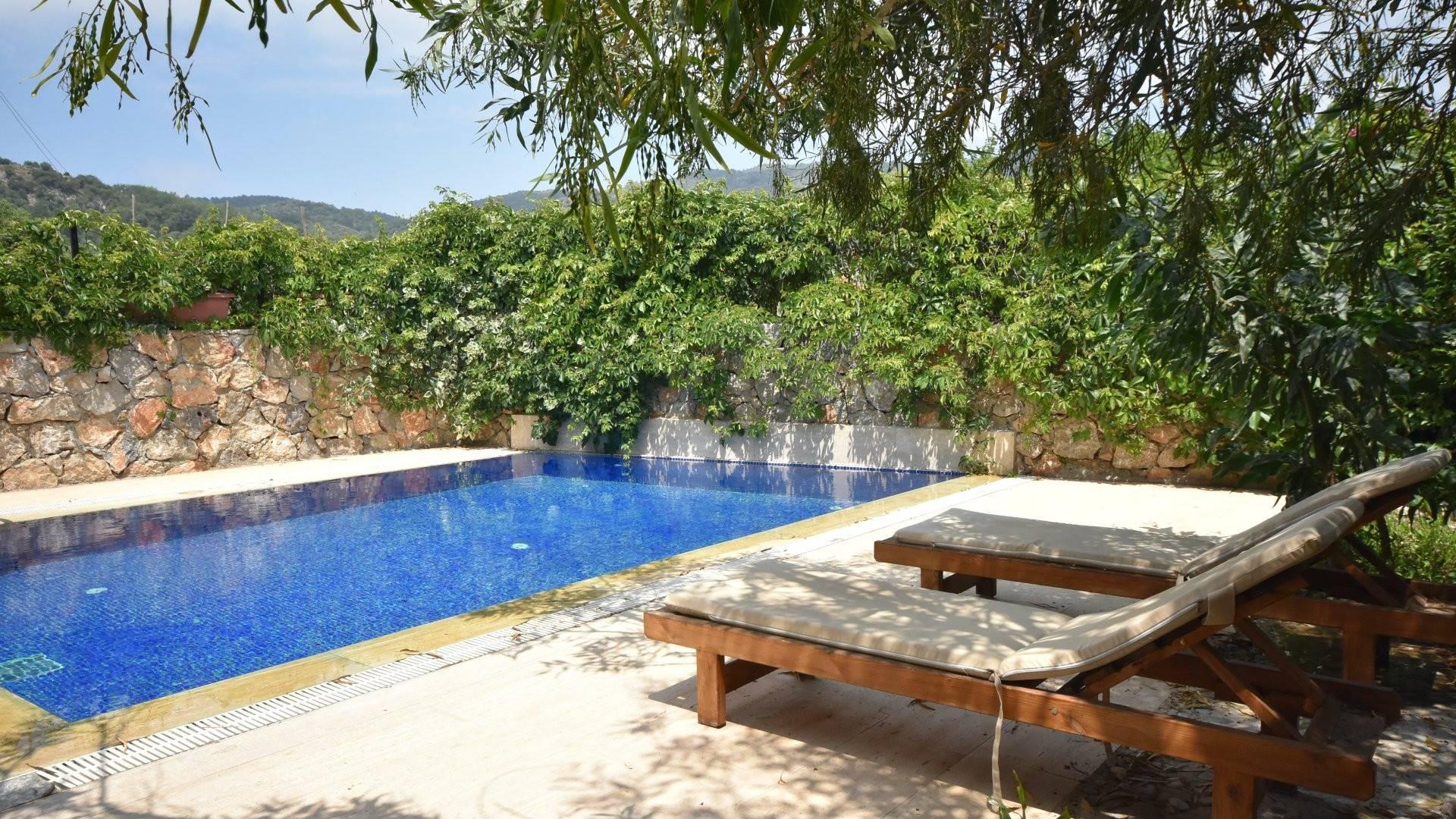 Fethiye Kayaköy'de Geniş Bahçeli, Özel Havuzlu, Kiralık Villa-41527
