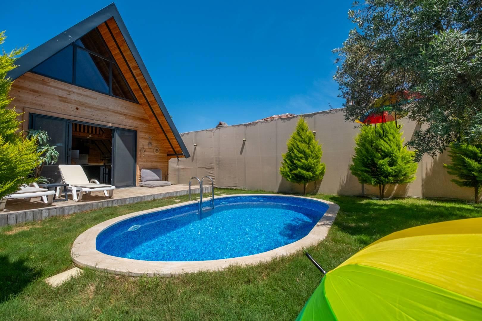 Fethiye Kayaköy'de Huzurlu Doğada, Özel Havuzlu, 4 Kişilik Bungalov-33847