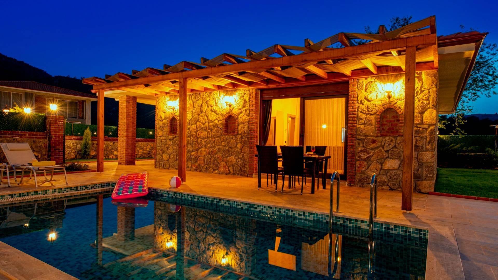 Fethiye Kayaköy'de Müthiş Doğada, Özel Havuzlu, Modern Kiralık Villa-21039