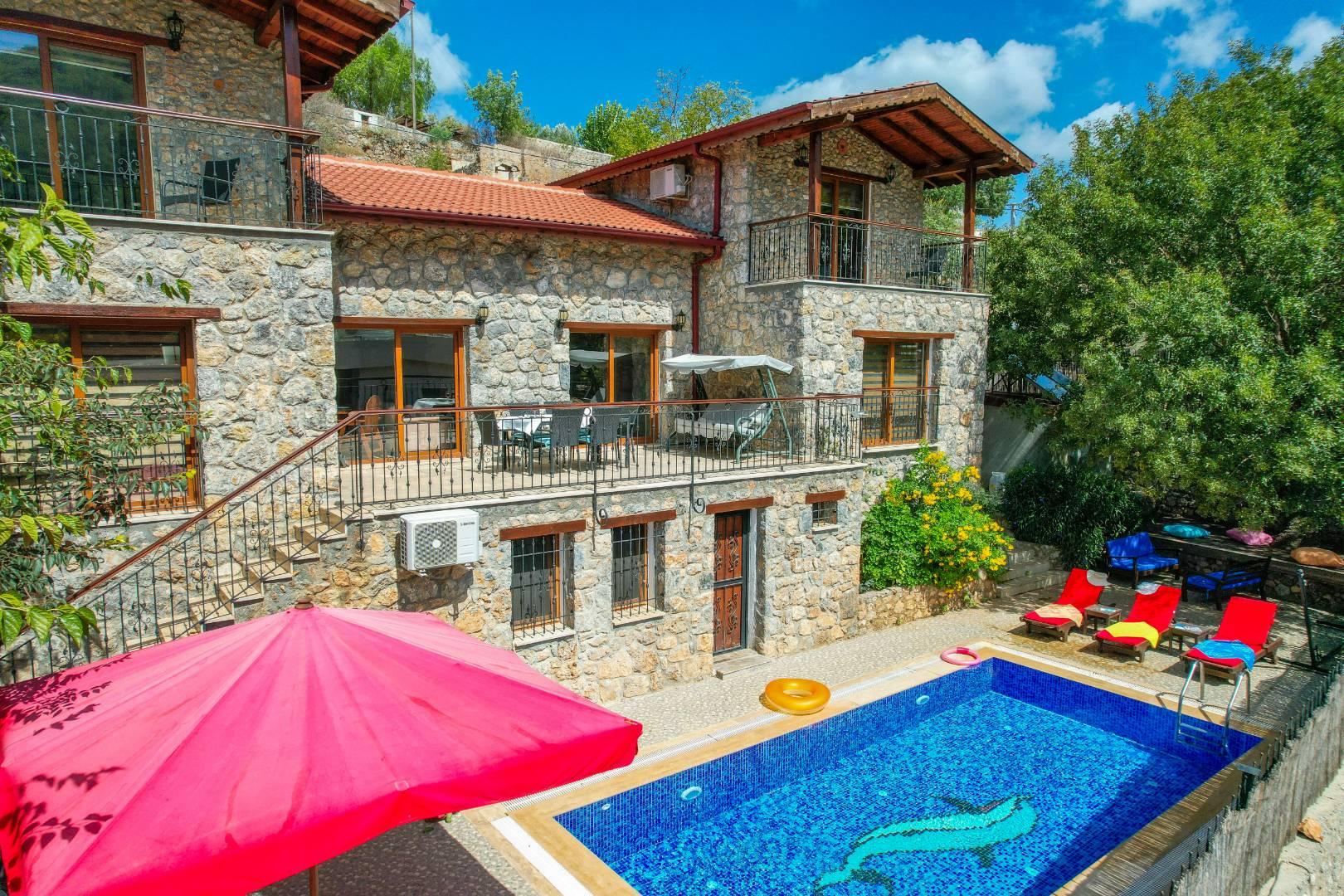 Fethiye Kayaköy'de Sakin Konumda, Özel Havuzlu, Jakuzili, Taş Villa-42661