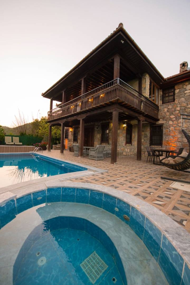 Fethiye Kayaköy'de Şehirden Uzakta, Özel Havuzlu, Taş Villa