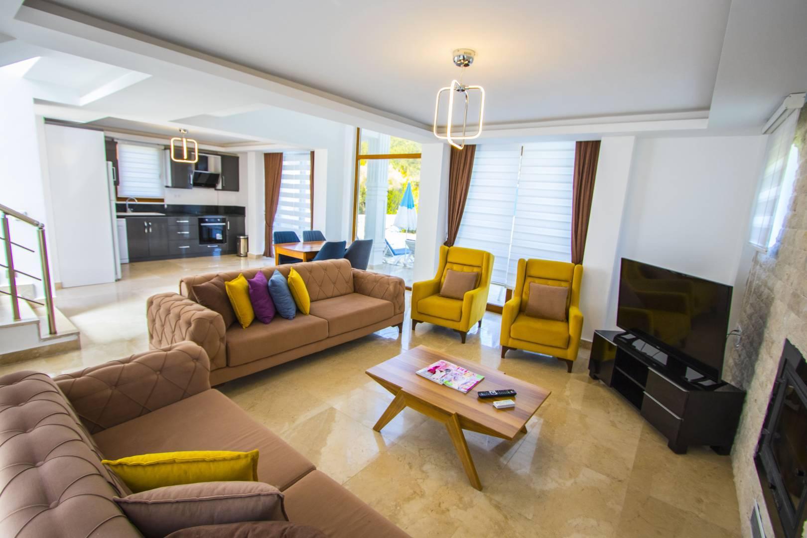 Fethiye Ölüdeniz'de Sakin Konumda, Özel Havuzlu, Bahçeli Villa-42264