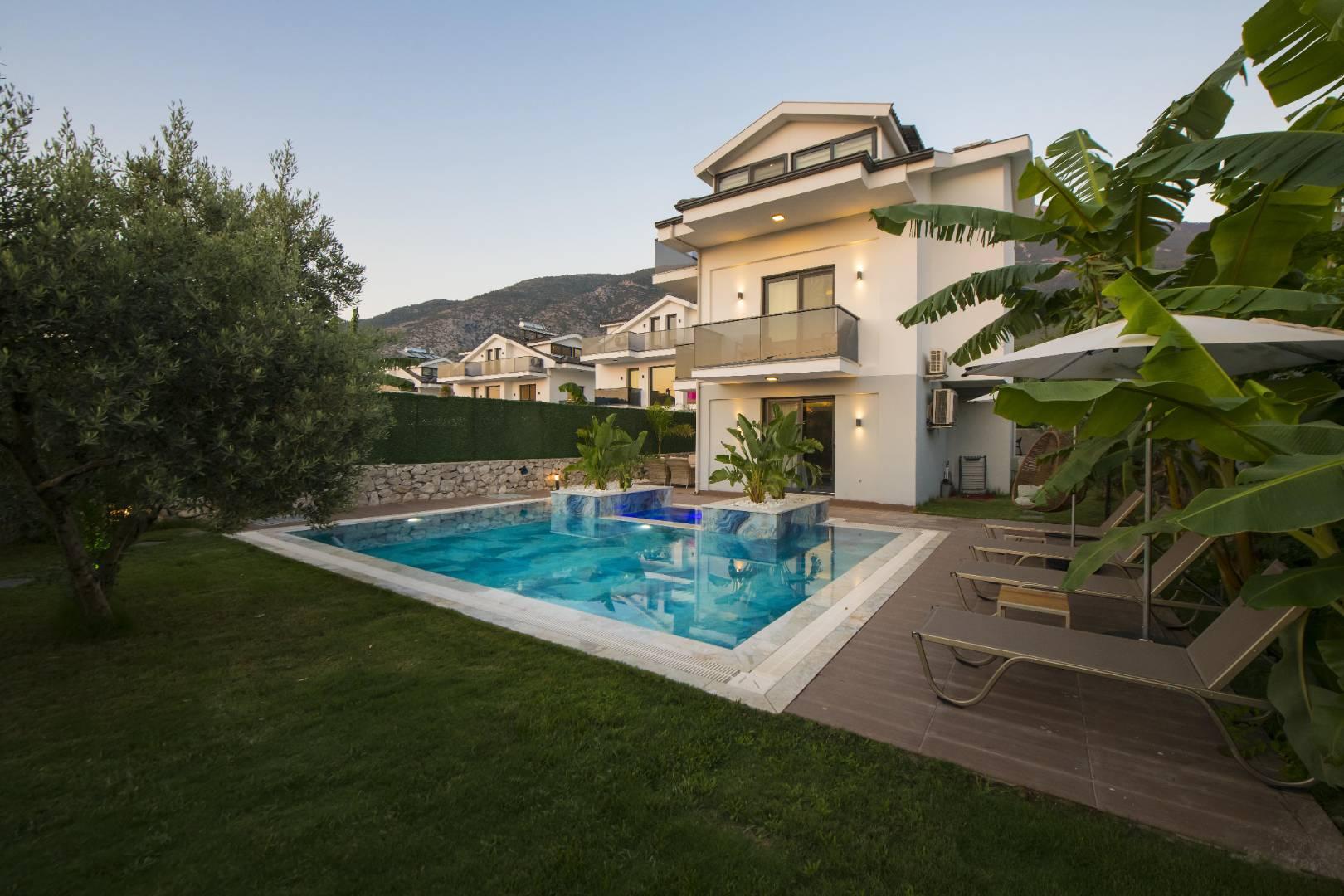 Fethiye Ölüdeniz'de Şık Tasarıma Sahip, Özel Havuzlu, Kiralık Villa-29521