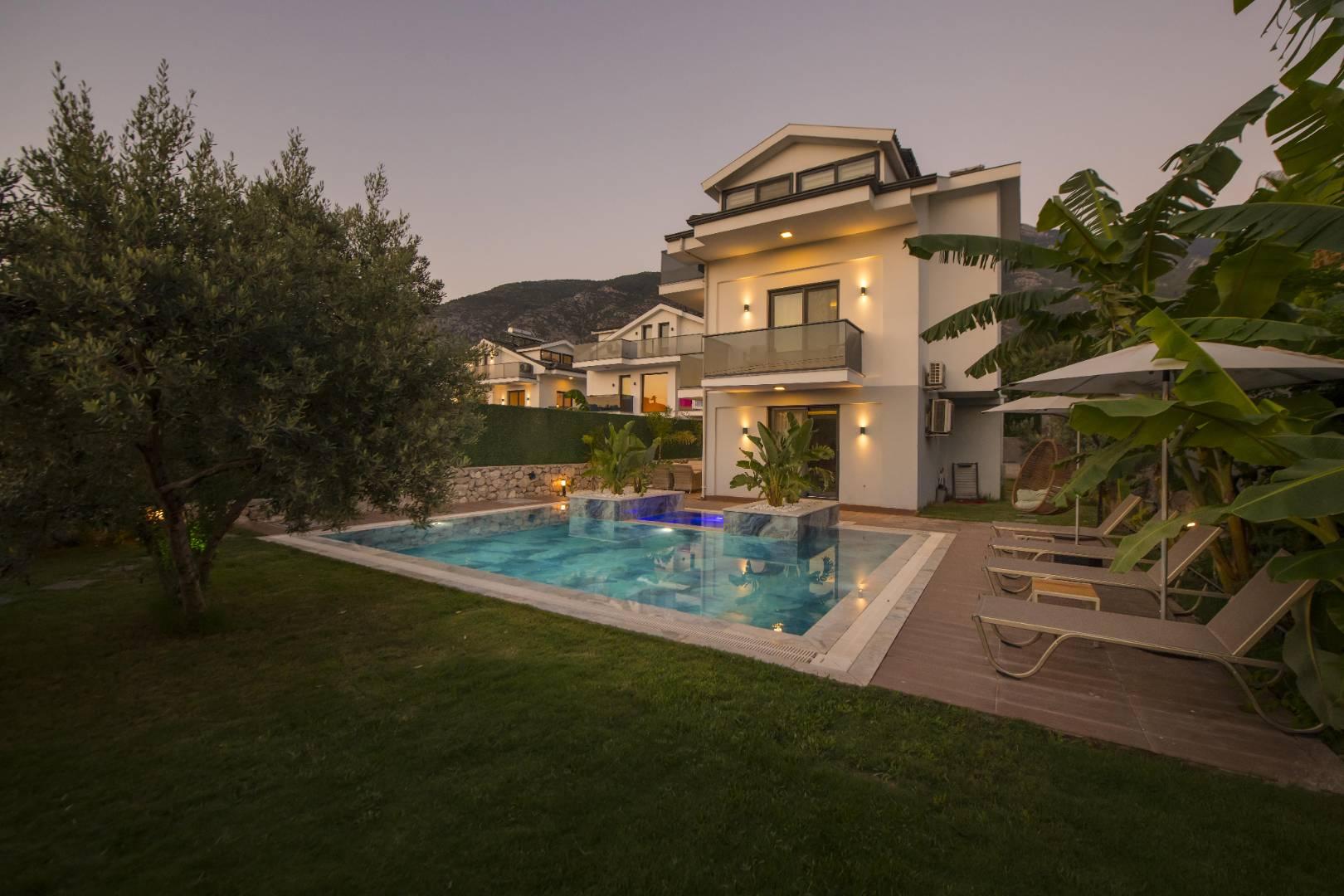 Fethiye Ölüdeniz'de Şık Tasarıma Sahip, Özel Havuzlu, Kiralık Villa-29521