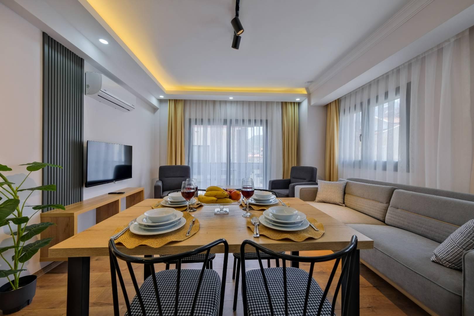 Fethiye Taşyaka'da Merkeze Yakın, 4 Kişilik, Konforlu Suit-43913