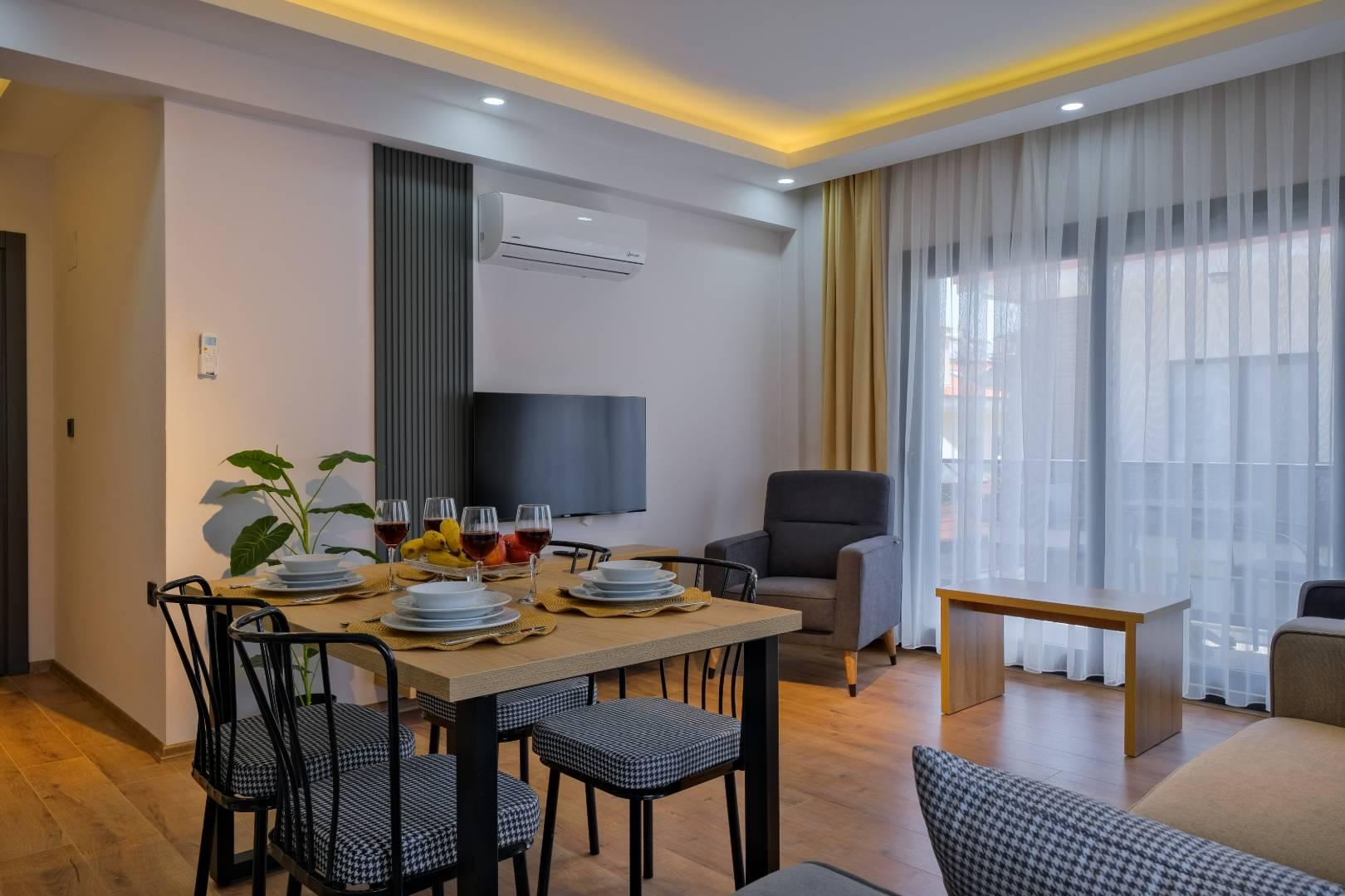 Fethiye Taşyaka'da Merkeze Yakın, 4 Kişilik, Konforlu Suit-43913