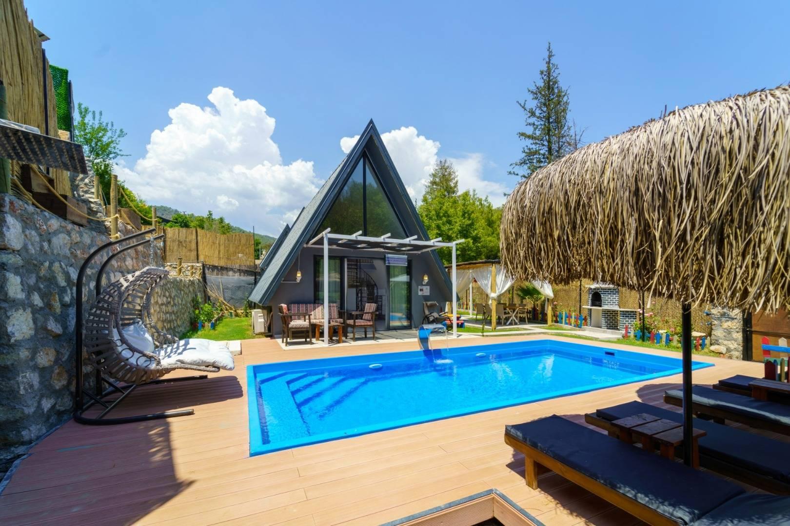 Muğla Fethiye'de Huzur Dolu Doğada, Özel Havuzlu, Kiralık Bungalov-41540