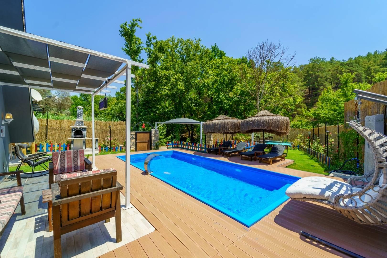 Fethiye Çenger'de Muhteşem Doğada, Özel Havuzlu, Modern Bungalov-41541