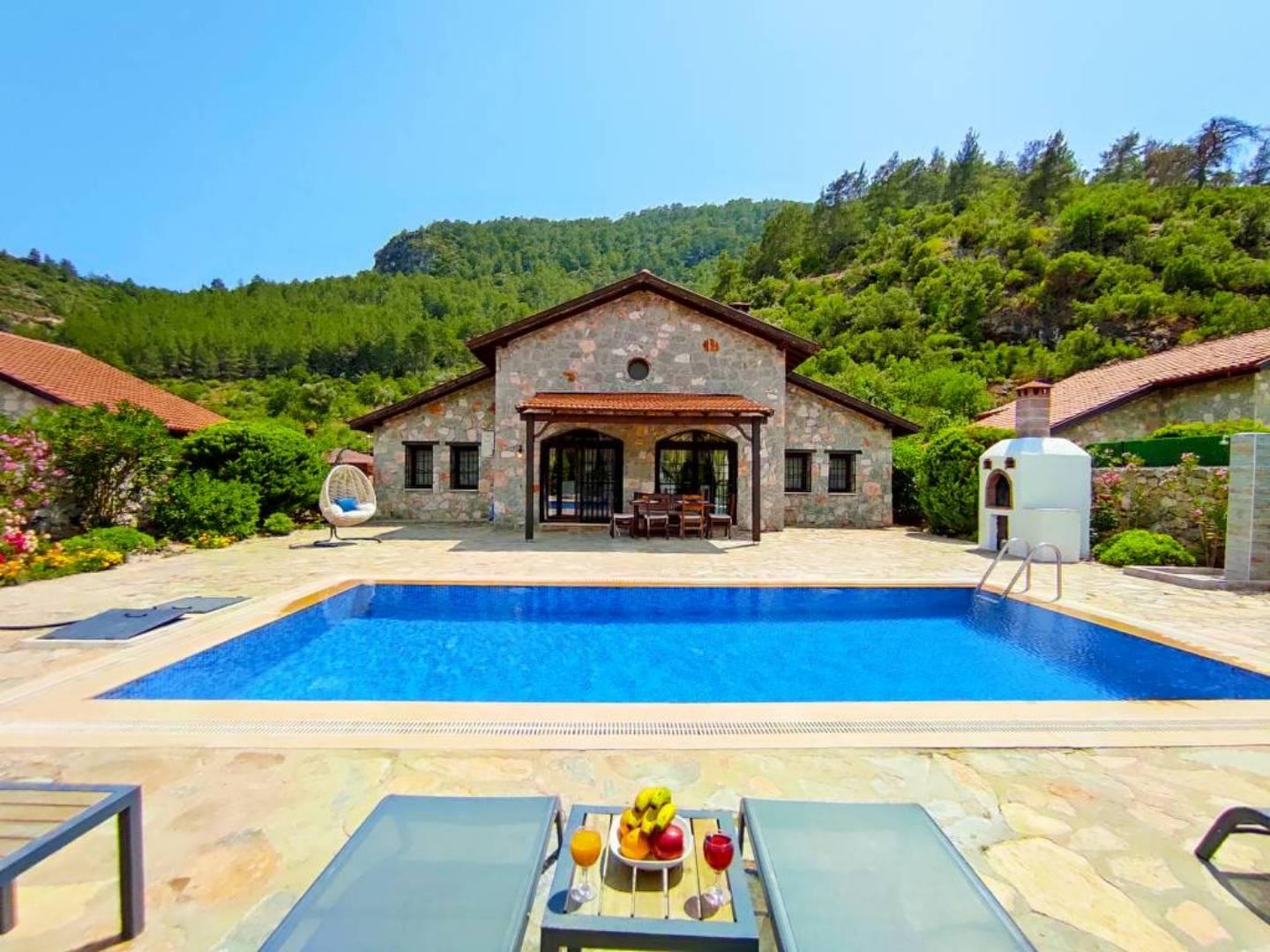 Fethiye Kayaköy'de Doğanın Kalbinde, Özel Havuzlu, Korunaklı Villa-17835