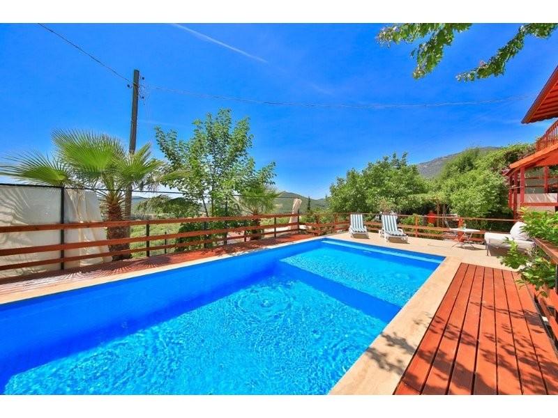 Kaş Çukurbağ'da Dağ Manzaralı, Özel Havuzlu, Kiralık Otantik Villa-19680