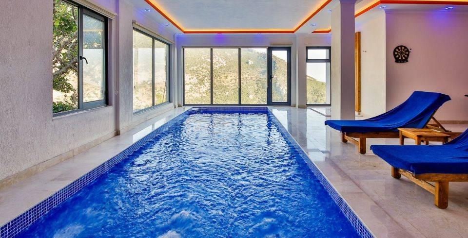 Kaş İslamlar'da Dağ Manzaralı, Isıtmalı Havuzlu, Saunalı Villa-40402