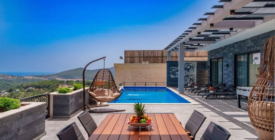 Kaş İslamlar'da Dağ ve Orman Manzaralı, Özel Havuzlu, 2+1 Villa-40279