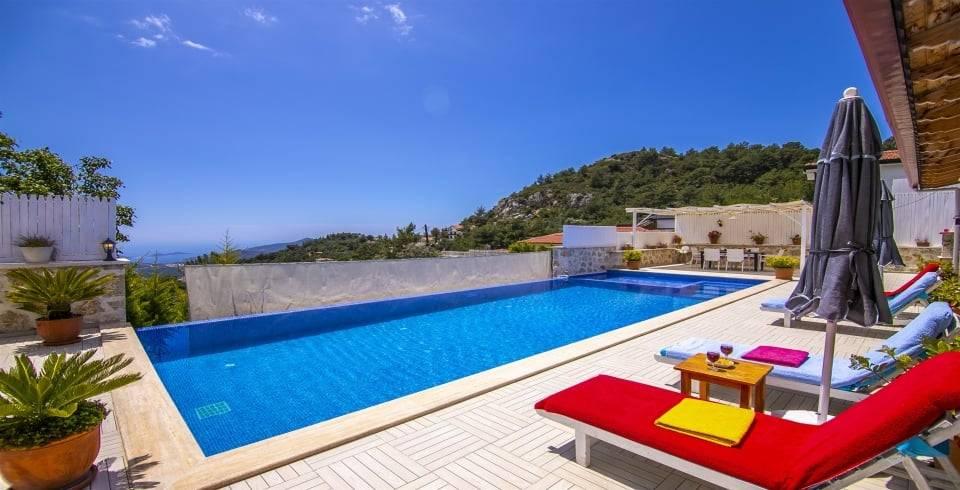 Kaş İslamlar'da Deniz ve Orman Manzaralı, Özel Havuzlu, Konforlu Villa-39913