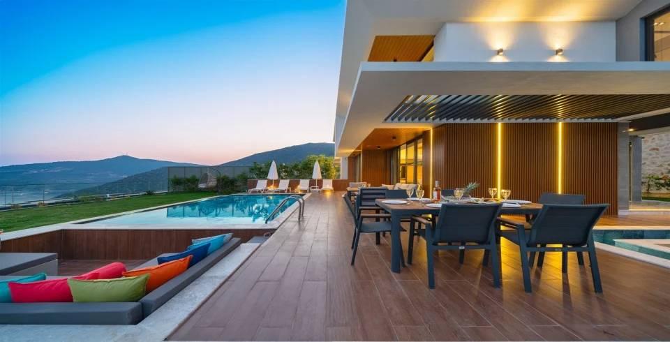 Kaş Kalkan'da Enfes Deniz Manzaralı, Özel Havuzlu, Şık Tasarımlı Villa-40282
