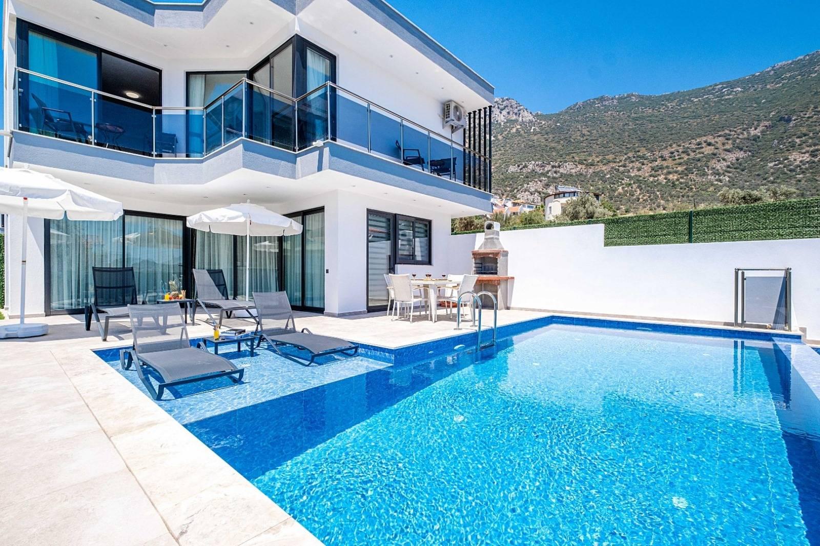 Kaş Kalkan'da Ferah Manzaralı, Özel Havuzlu, Jakuzili, Şık Villa -34811