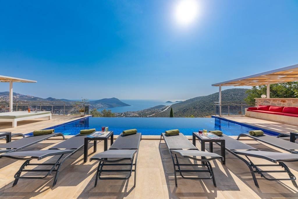 Kalkan Akbel'de Muazzam Deniz Manzaralı, Özel Havuzlu, Modern Villa-15620