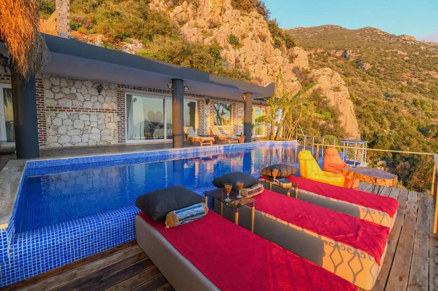 Kalkan Akbel'de Muhteşem Deniz Manzaralı, Özel Havuzlu, 3+1 Villa-43645