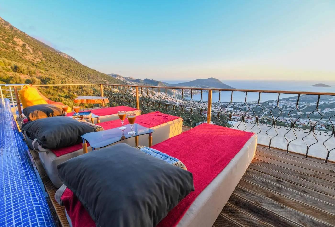 Kalkan Akbel'de Muhteşem Deniz Manzaralı, Özel Havuzlu, 3+1 Villa-43645