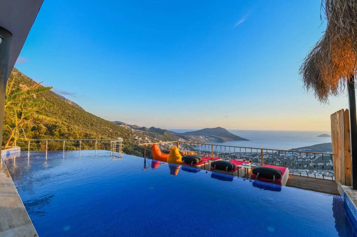 Kalkan Akbel'de Muhteşem Deniz Manzaralı, Özel Havuzlu, 3+1 Villa-43645