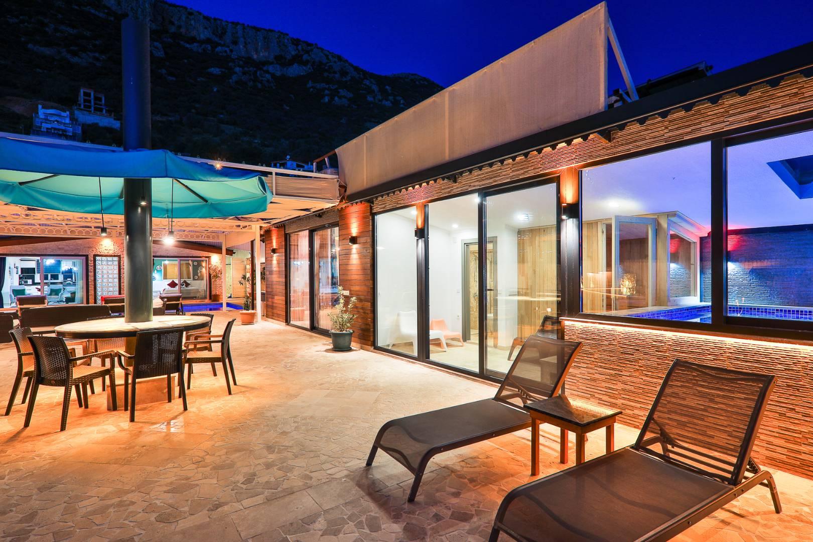 Kalkan Kördere'de Deniz Manzaralı, Özel Havuzlu, Saunalı Villa-43305