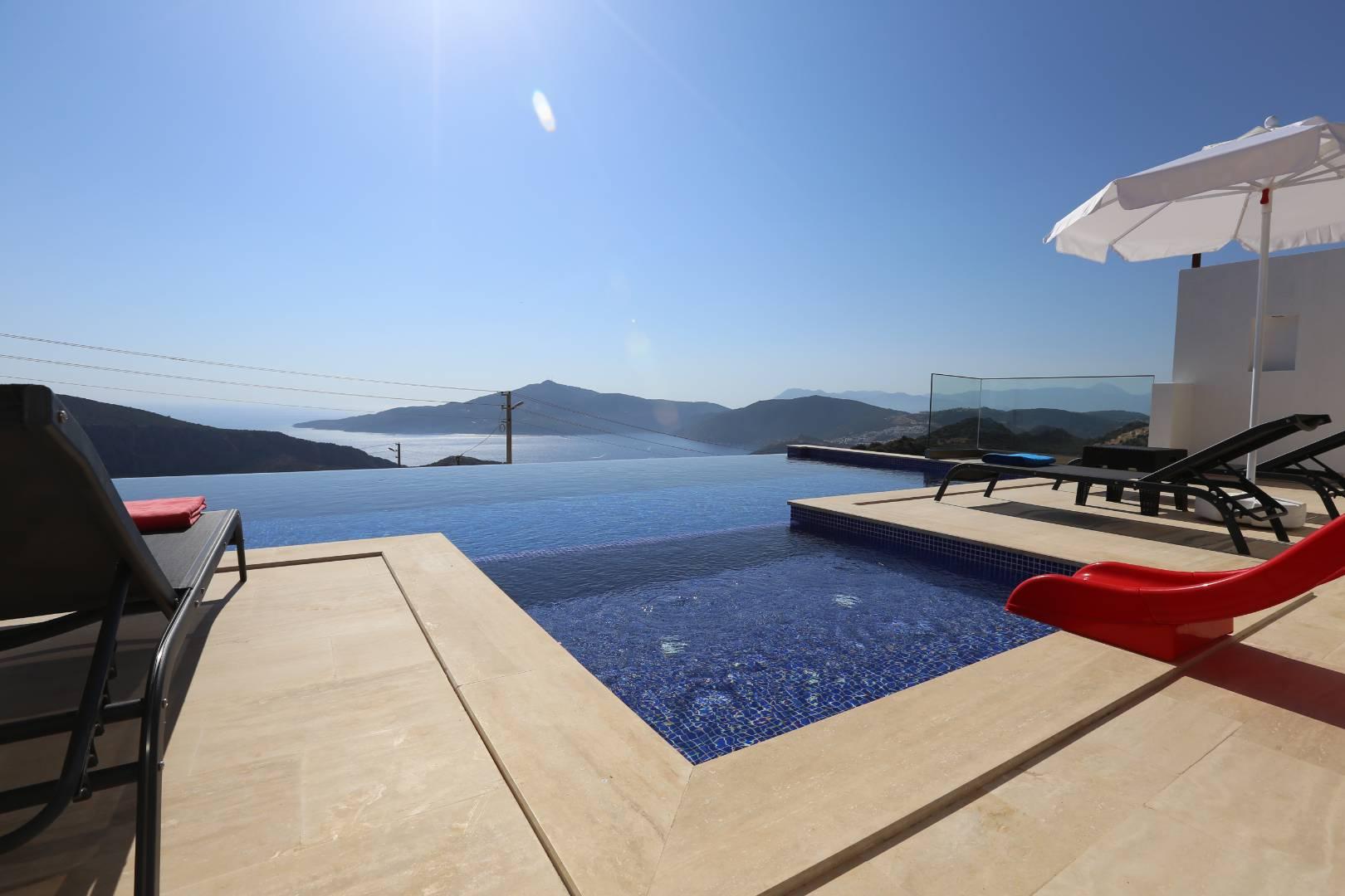 Kalkan Bezirgan'da Deniz Manzaralı, Özel Havuzlu, Balayı Villası-36906