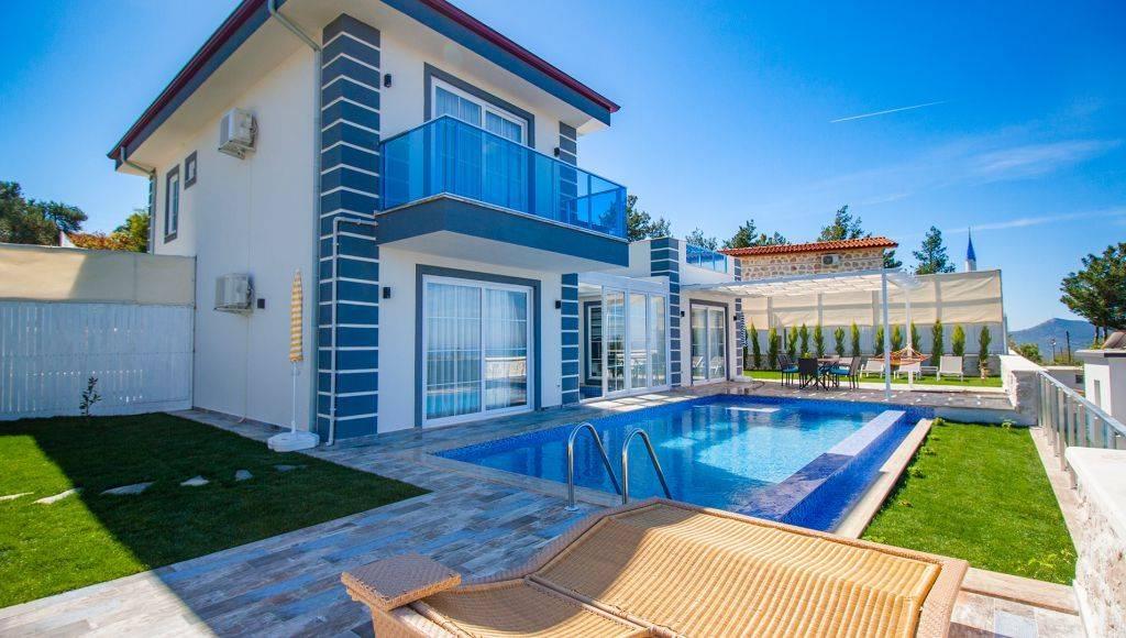 Kaş Üzümlü'de Doğa Manzaralı, Özel Havuzlu, 3+1 Villa-43416