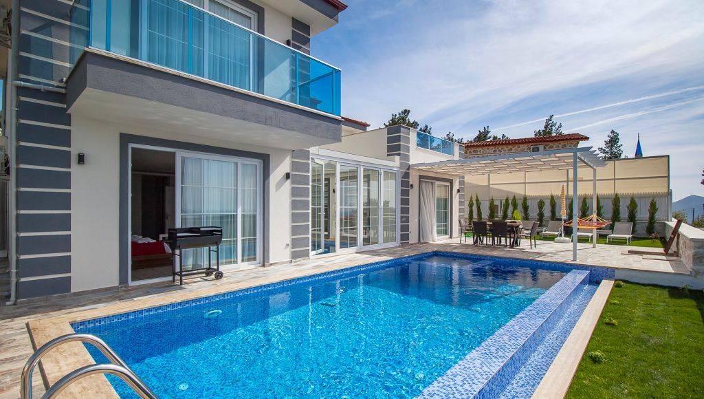 Kaş Üzümlü'de Doğa Manzaralı, Özel Havuzlu, 3+1 Villa-43416
