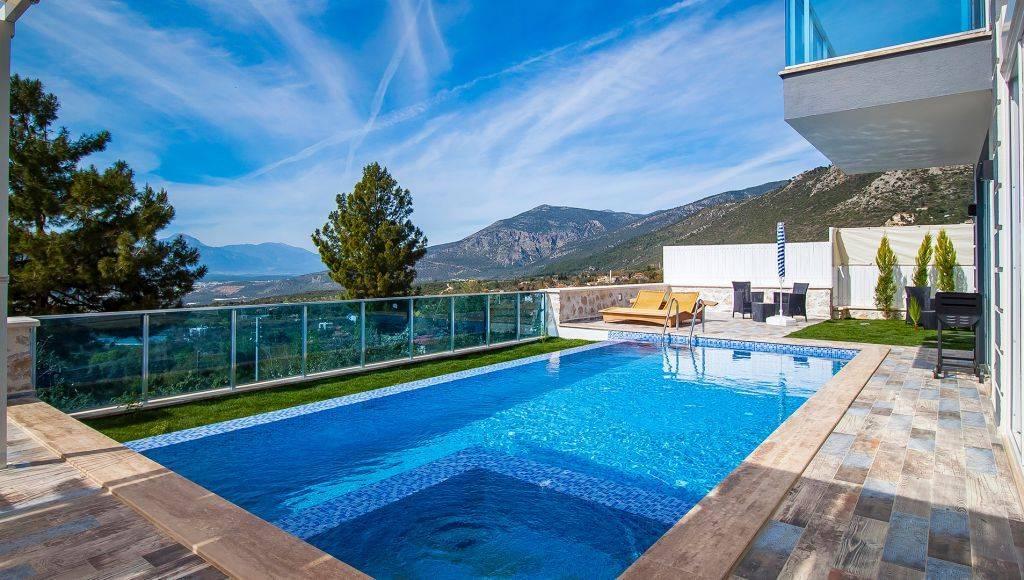 Kaş Üzümlü'de Doğa Manzaralı, Özel Havuzlu, 3+1 Villa-43416