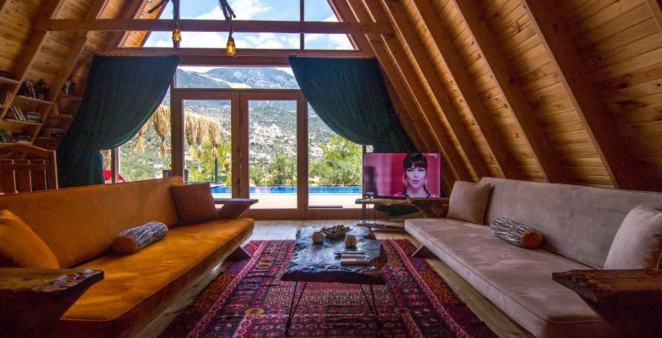 Kaş Bezirgan'da Çocuk Oyun Alanlı, Özel Havuzlu, Şık Bungalov-40400