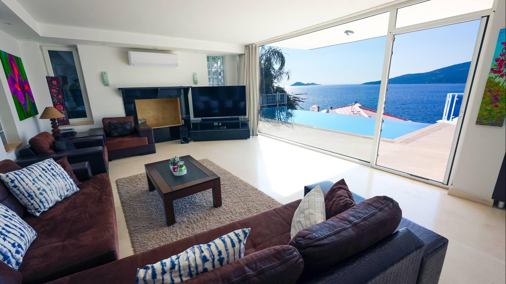 Kaş Kalkan'da Harika Deniz Manzaralı, Sonsuzluk Havuzlu, 3+1 Villa-41731