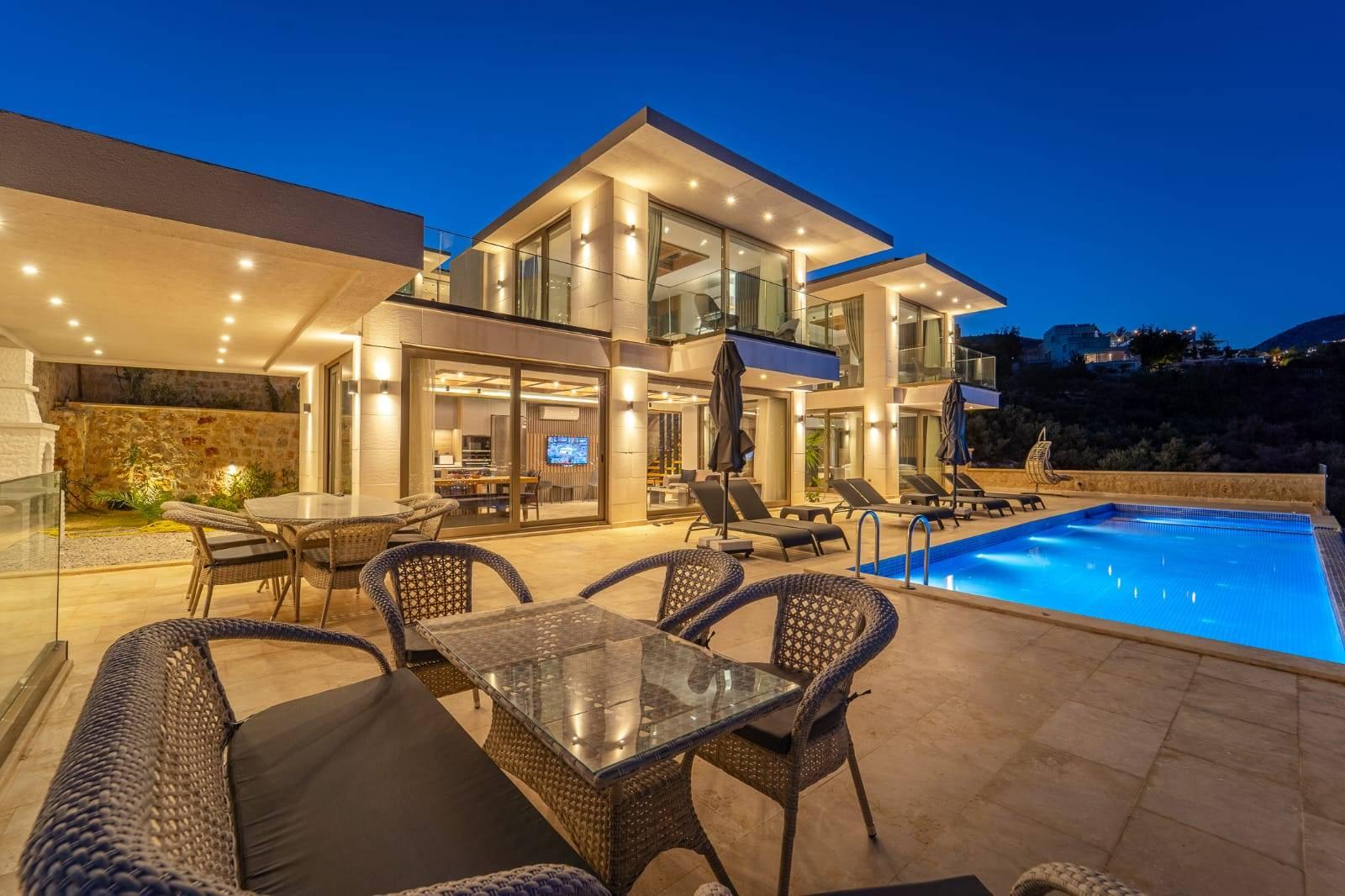 Kaş Kalkan'da Göz Alıcı Deniz Manzaralı, Özel Havuzlu, Modern Villa-41233