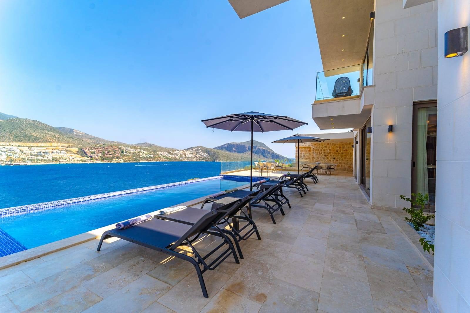 Kaş Kalkan'da Göz Alıcı Deniz Manzaralı, Özel Havuzlu, Modern Villa-41233
