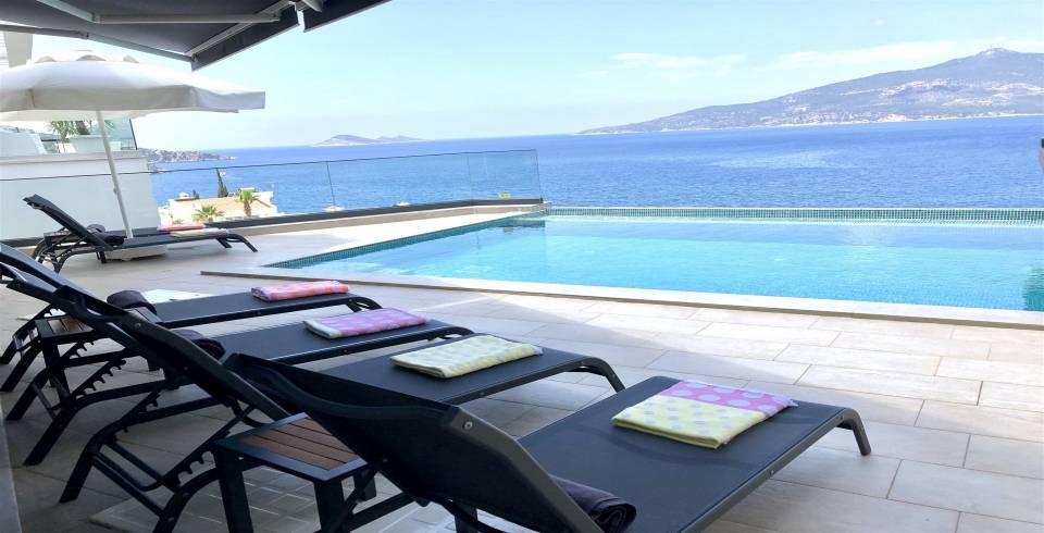 Kaş Kalkan'da Enfes Deniz Manzaralı, Özel Havuzlu, 8 Kişilik Villa-40443